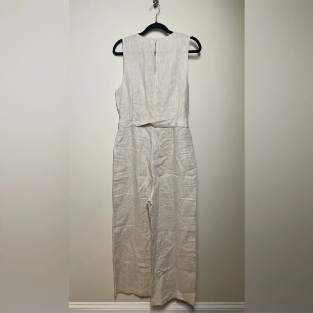 Reformation Naomi Linen Jumpsuit in Oatmeal